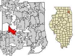 DuPage County Illinois Incorporated and Unincorporated areas Warrenville Highlighted